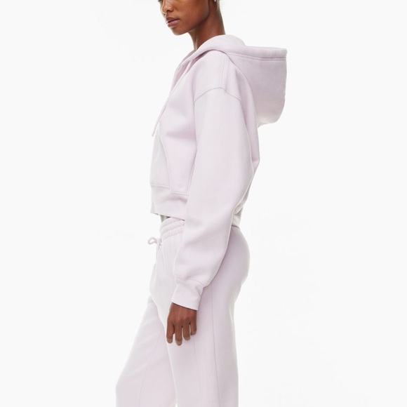 Aritzia TNA Terry Fleece Boyfriend Boxy Zip Up Hoodie Lilac Sugarplum 
Size M - Picture 4 of 10